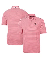 Cutter & Buck Men's Red Kansas City Chiefs Helmet Virtue Eco Pique Stripe Polo