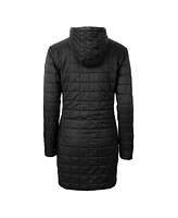 Cutter & Buck Women's Black Montana Grizzlies Rainier PrimaLoft Eco Hooded Long Coat