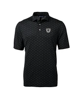 Cutter & Buck Men's Black Las Vegas Raiders Throwback Logo Virtue Eco Pique Tile Polo