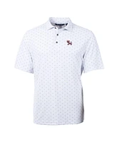 Cutter & Buck Men's White Clemson Tigers Virtue Eco Pique Tile Polo