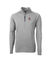 Cutter & Buck Men's Gray Louisville Cardinals Adapt Eco Knit Stretch Quarter-Zip Pullover Top