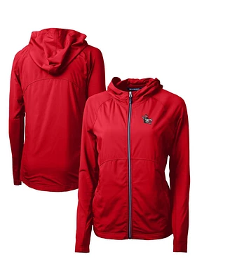 Cutter & Buck Women's Red Nc State Wolfpack Adapt Eco Knit Hybrid Full-Zip Hoodie