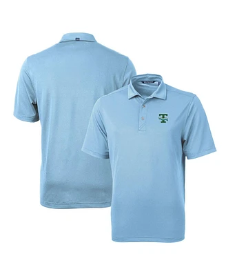 Cutter & Buck Men's Light Blue Tulane Green Wave Team Logo Virtue Eco Pique Polo