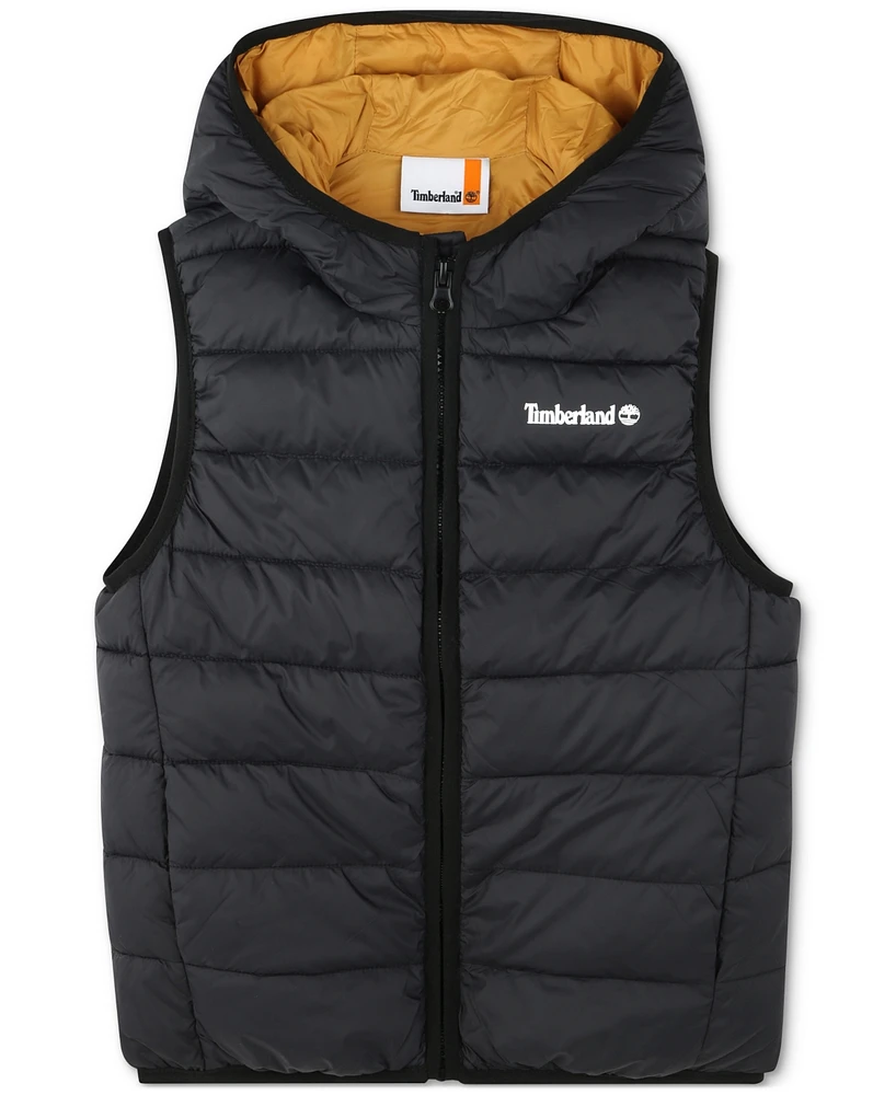 Timberland Big Boys Sleeveless Hooded Puffer Vest