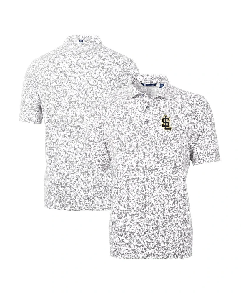 Cutter & Buck Men's Gray Salt Lake Bees Virtue Eco Pique Botanical Print Polo