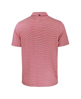 Cutter & Buck Men's Red/White Cleveland Guardians Forge Eco Double Stripe Stretch Polo