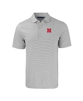 Cutter & Buck Men's Nebraska Huskers Forge Eco Double Stripe Stretch Polo