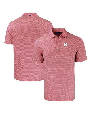 Cutter & Buck Men's Nebraska Huskers Forge Eco Double Stripe Stretch Polo