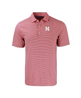 Cutter & Buck Men's Nebraska Huskers Forge Eco Double Stripe Stretch Polo