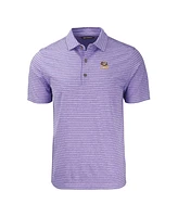 Cutter & Buck Men's Lsu Tigers Forge Eco Heathered Stripe Stretch Polo