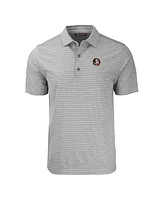 Cutter & Buck Men's Heather Gray Florida State Seminoles Forge Eco Heathered Stripe Stretch Polo