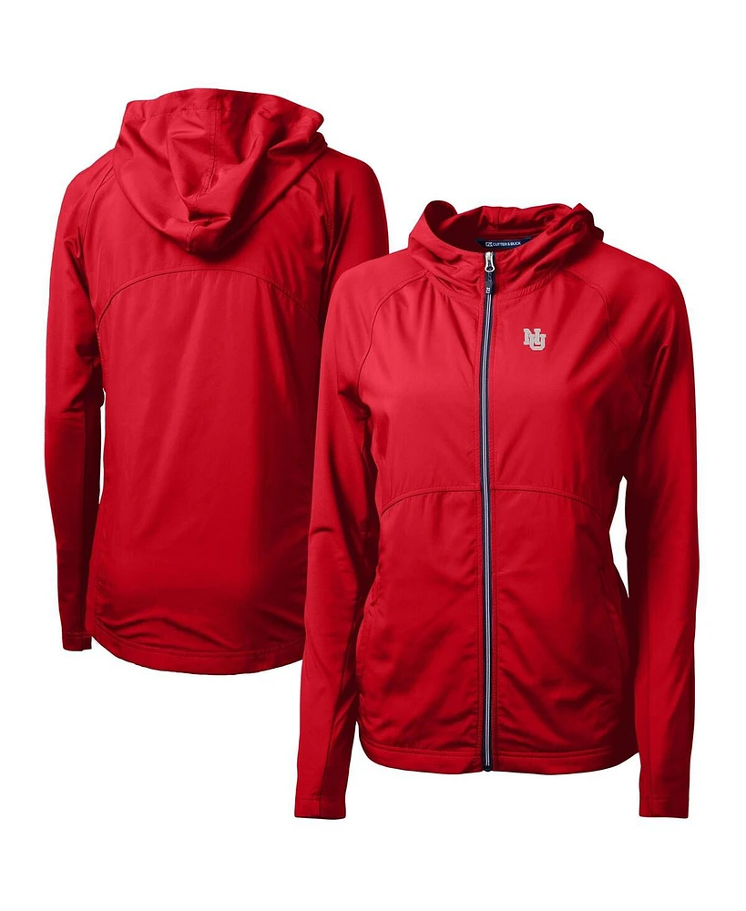 Cutter & Buck Women's Scarlet Nebraska Huskers Adapt Eco Knit Hybrid Full-Zip Hoodie