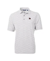 Cutter & Buck Men's Gray/White South Carolina Gamecocks Vault DryTec Virtue Eco Pique Botanical Print Polo