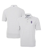 Cutter & Buck Men's Kansas State Wildcats Vault DryTec Virtue Eco Pique Stripe Polo