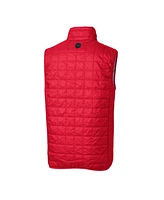 Cutter & Buck Men's Red Dayton Flyers Vault Rainier PrimaLoft Eco Insulated Full-Zip Puffer Vest