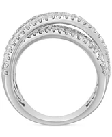 Effy Lab Grown Diamond Baguette & Round Crossover Statement Ring (5-1/10 ct. t.w.) in 14k White Gold