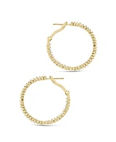 Sterling Forever Mischa Cubic Zirconia Statement Hoop Earrings