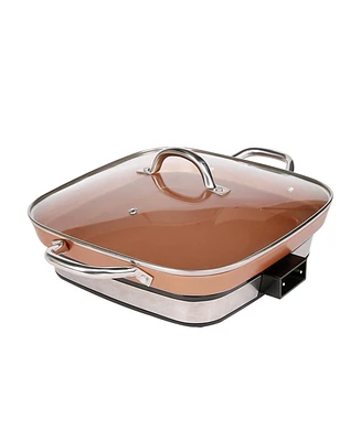 Megachef 11.81 Inch Electric Fry Pan with Copper Coating