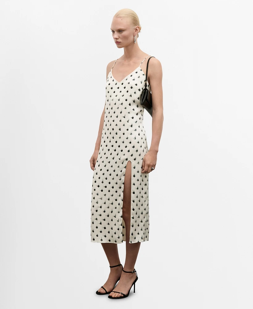 Mango Women's Printed Cut-Out Detail Dress