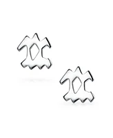 Bling Jewelry Tiny Simple Aquarius Astrology Horoscope Zodiac Stud Earrings .925 Sterling Silver