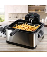 MegaChef 4.23 Quart Stainless Steel Electric Deep Fryer with Timer