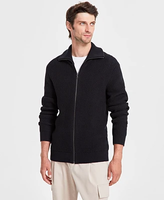 Alfani Men's Honeycomb Zip-Front Cardigan, Created for Macy's