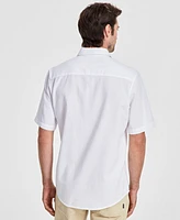 Alfani Men's Short-Sleeve Solid Textured Shirt, Created for Macy's