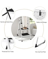 Folding 3-Step Ladder with Handgrip and Anti-Slip Platform