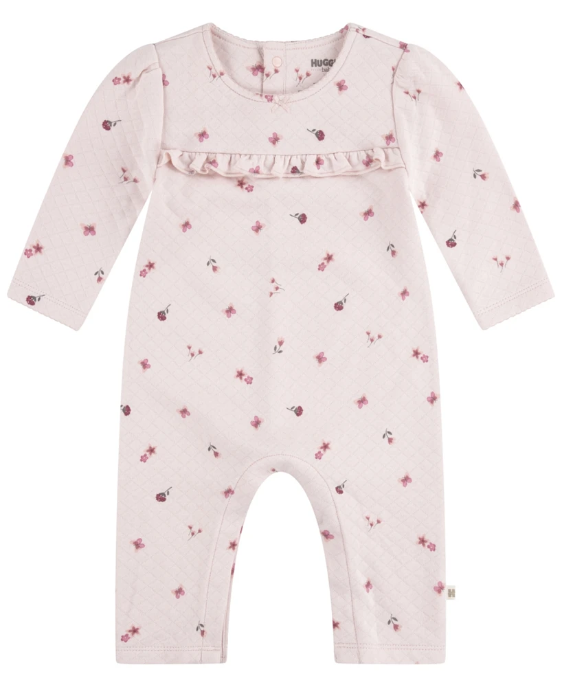 Huggies Baby Girls Quilted Coverall and Headband 2-Piece Set