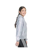 adidas Big Girls Long Sleeve Printed Loose Fit Hooded Pullover Sweatshirt