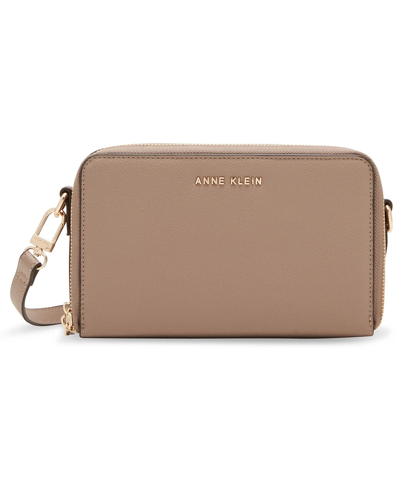 Anne Klein 3 Piece Gift Set With Double Zip Camera Crossbody