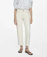 Mango Women's Blanca Straight-Fit Cropped Jeans