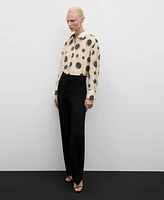 Mango Women's Polka-Dot Lyocell Shirt