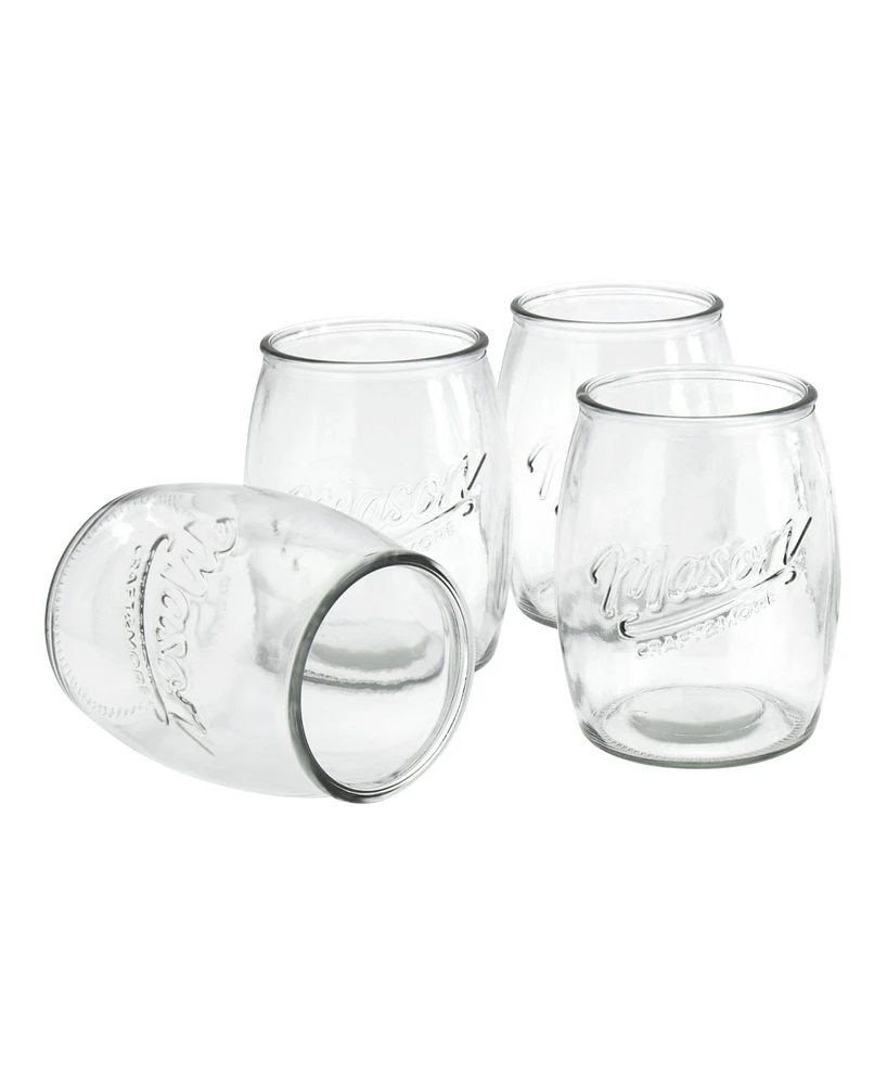 Mason Craft & More 4 Piece Glass Belly Shaped Jars