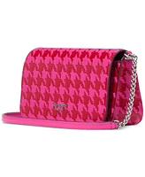 kate spade new york Devin Houndstooth Saffiano Leather Flap Chain Wallet