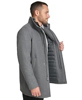 Calvin Klein Men's Urban Walker Coat with Detachable Faux Rabbit Fur at Interior Collar