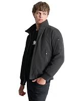 Dkny Men's Removable Hood Water-Resistant Bomber Jacket