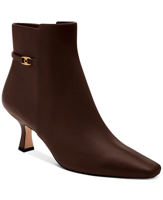 Coach Women"s Rebecca Buckle Kitten-Heel Leather Booties