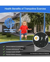 Sugift 8 Ft Outdoor Trampoline with Safety Closure Net