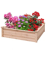 Wooden Square Garden Vegetable Flower Bed