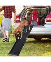 63 Inch Upgrade Folding Pet Ramp Portable Dog Ramp with Steel Frame