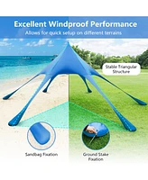 20 x 20 Feet Beach Canopy Tent with UPF50+ Sun Protection and Shovel-Blue