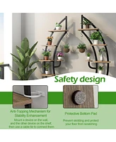 6-Tier 9 Potted Metal Plant Stand Holder Display Shelf with Hook