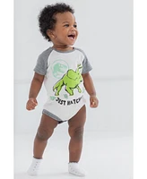 Jurassic World Baby Boys Dinosaur 4 Pack Bodysuits Newborn to