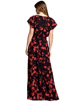 HotSquash London Women's Chiffon Wrap Top Maxi Dress