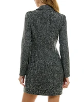 City Studios Juniors' Sequined Double-Breasted Jacket Dress