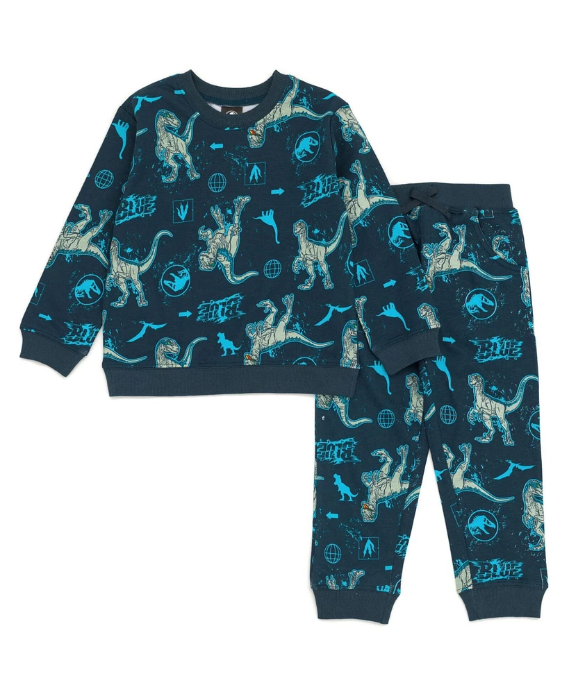 Jurassic World Boys Park T-Rex Fleece Pullover Sweatshirt and Pants Set to