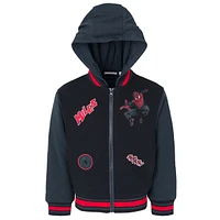 Marvel Boys Spider-Man French Terry Varsity Zip Up Bomber Jacket to (3T