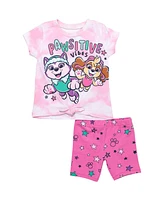 Paw Patrol Girls Skye Everest T-Shirt and Bike Shorts Outfit Set to