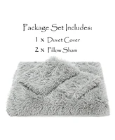 Chanasya Premium Faux Fur Duvet Cover Set